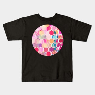 Rainbow Honeycomb - colorful hexagon pattern Kids T-Shirt